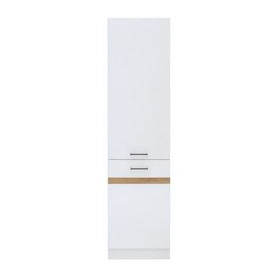 JUNONA Colonne de cuisine 2 Portes ouverture gauche - L 50 x H 196 x P 46 cm - Blanc brillant