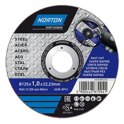 Disque de coupe métal Norton 125x1x22 2 mm