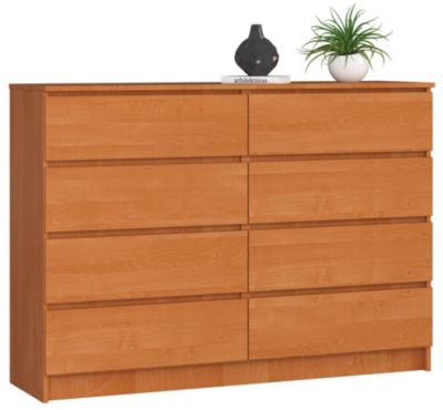 Commode AKORD K140 Aulne 138 cm 8 tiroirs façade Aulne 138x40x99 cm