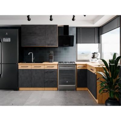 Rock - Cuisine complete d angle - Compacte - Equipee - Design moderne