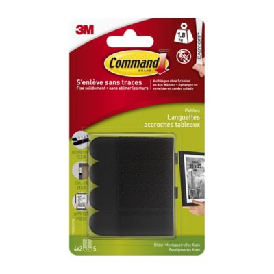 Lot de 8 languettes de fixation pour tableaux petit modèle Noir