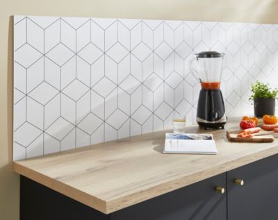 Plan de travail en stratifié aspect chêne Ketsia L. 244 x P. 62 x ép. 3,8 cm