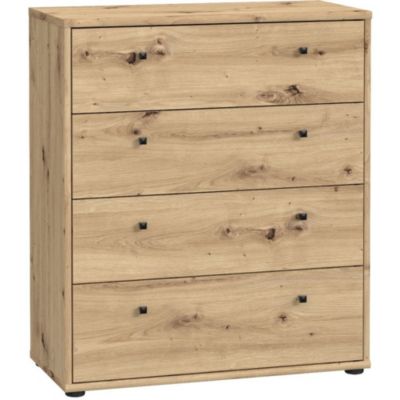 Commode 4 tiroirs Forte Tempra Chêne artisan 73,7x85,5x34,8 cm