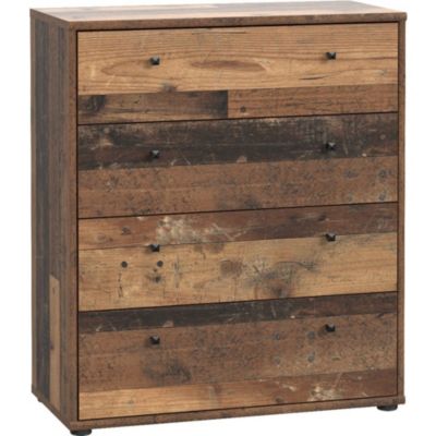 Commode 4 tiroirs Forte TEMPRA vieux bois 73,7x34,8x85,5 cm