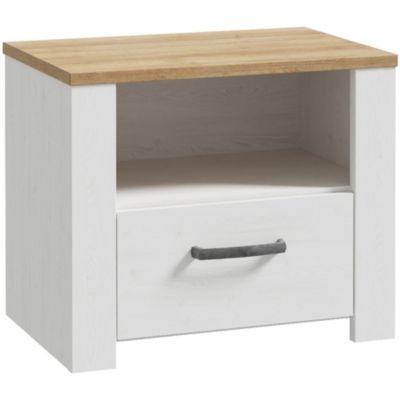 Table de chevet Forte BHLK011-M482 chene/blanc 61.6x42x52 cm