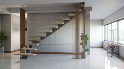 Tasseau Claustra MDF revêtu papier imprimé chêne l.63 x L.280 cm