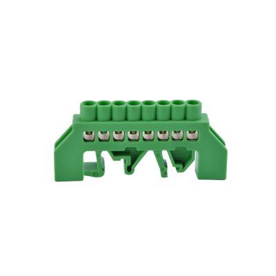 Bornier De En Laiton Isolé 8x10mm² Fixation Sur Rail Din