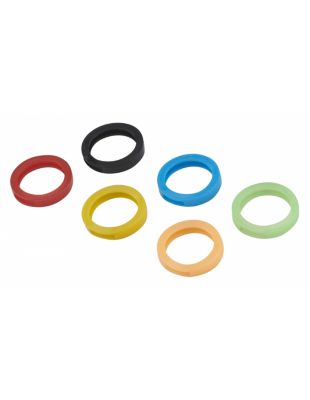6 anneaux de clé, noir, bleu, vert, rouge, jaune, orange - THIRARD
