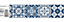 6 bandes adhésives motif Azulejos L.4,8 x H.195 x l.0,4cm - bleu et gris