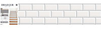 6 bandes adhésives motif carreaux métro blanc L.4,8 x H.195 x l.0,4cm