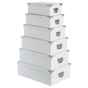 6 boîtes coin métal Blanc - 5Five