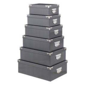 6 boîtes coin métal gris - Gris foncé- 5five