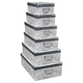 6 boîtes coin métal Noir et blanc Delicatesse - 5Five