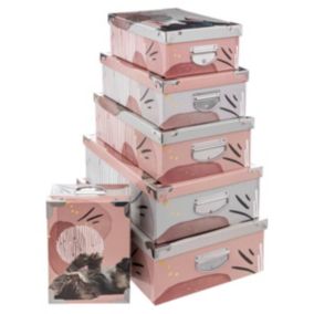 6 boîtes coin métal Rose - 5Five