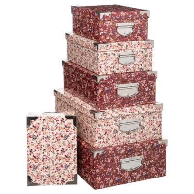 6 boîtes coin métal Rose Delicatesse - 5Five