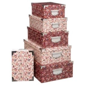 6 boîtes coin métal Rose Delicatesse - 5Five
