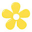 6 boutons de meuble Fleur résine jaune 4,1 x 2,4 cm