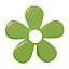 6 boutons de meuble Fleur résine vert 4,1 x 2,4 cm