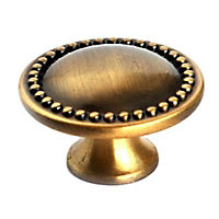 6 boutons de meuble métal Colours Amari doré vieilli Ø34 mm