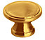 6 boutons de meuble métal COLOURS Arius doré vieilli Ø31 mm