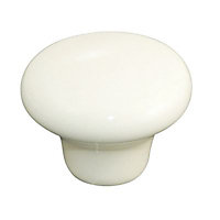 6 boutons de meuble porcelaine blanc 3,3 x 2,6 cm