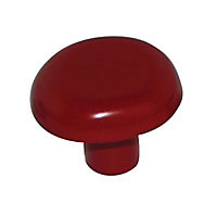 6 boutons de meuble rond rouge 3,4 x 2,7 cm