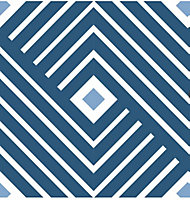 6 carreaux adhésifs motif carré bleu L.15 x H.15 x l.0,4cm