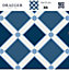 6 carreaux adhésifs motif losange etoile bleue L.15 x H.15 x l.0,4cm