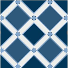 6 carreaux adhésifs motif losange etoile bleue L.15 x H.15 x l.0,4cm
