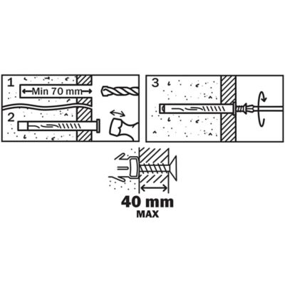 6 chevilles d'expansion Diall nylon pour cadres CSTX 8x100mm