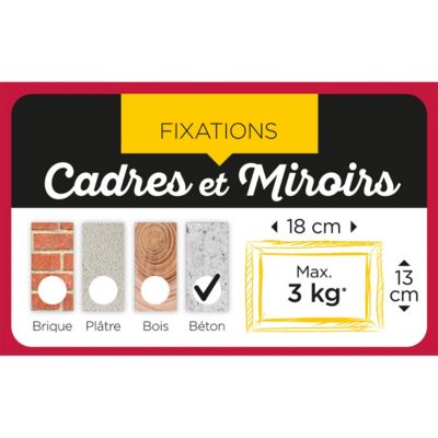 6 crochets de fixation X spécial béton n°1