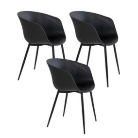 6 Fauteuils de jardin noir RODA