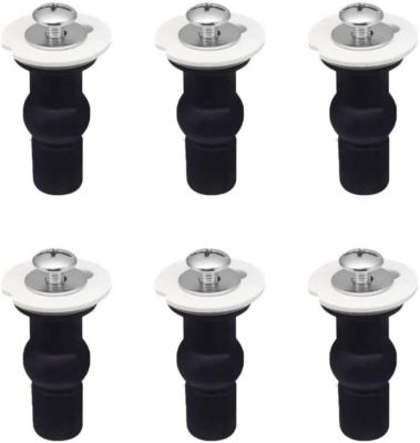 6 Pièces Abattant WC Fixations Charnières, Vis d'Expansion pour Lunette de Toilette, Fixation Abattant WC Vis pour Lunette