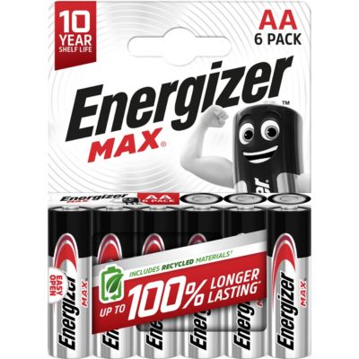 6 Piles alcalines AA LR6 Max Energizer