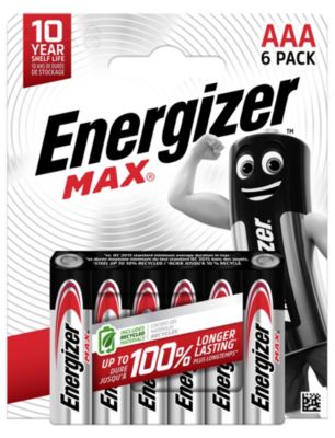 6 Piles alcalines AAA LR3 Max Energizer