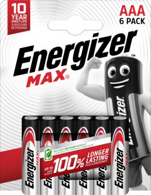 6 Piles alcalines AAA LR3 Max Energizer