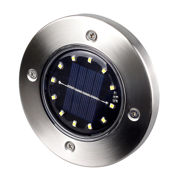 6 Spot extérieur LED intégrée à énergie solaire 0.04W IP65 13.5x11.7cm noir