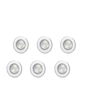 6 Spots à encastrer Hardin LED intégrée 3.6W IP65 et IP67 GoodHome argent lumière blanche