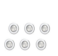 6 Spots à encastrer Hardin LED intégrée 3.6W lumière blanche GoodHome gris chromé