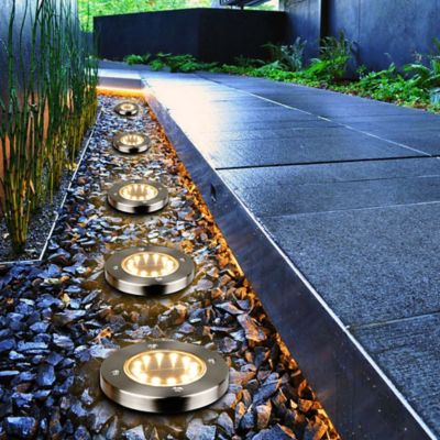 6 spots LED solaire à piquer effet chromé IP65 0.04W Gavea