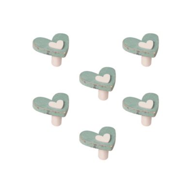 Poignées Meuble Fleur Bois Shabby Chic – Lot De 6, Blanc, Pour Tiroirs Et Portes D’armoire