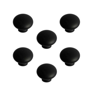 6 Un. poignées de meuble en   rouille noir pour tiroir - diamètre 30MM