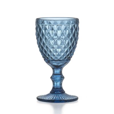 6 verres à pied 20cl Bleu - Diamond par Médard de Noblat