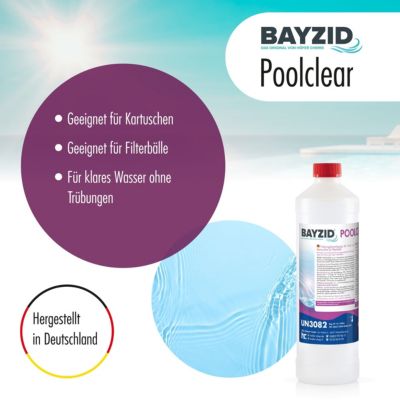 6 x 1l Traitement Liquide Pour Éliminer La Turbidité Des Piscines Équipées De Cartouches Ou De Boules Filtrantes