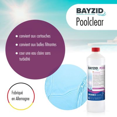 6 x 1l Traitement Liquide Pour Éliminer La Turbidité Des Piscines Équipées De Cartouches Ou De Boules Filtrantes