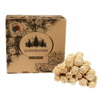 60 à 70 allume-feu laine de bois et cire 100% naturel pour cheminée poêle four a pizza cuisinière Barbecue brasero