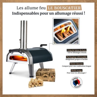 60 à 70 allume-feu laine de bois et cire 100% naturel pour cheminée poêle four a pizza cuisinière Barbecue brasero