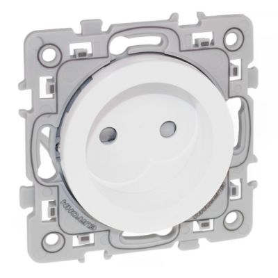 60282 Eur'ohm Square Prise De Courant 2p Blanc à Griffes
