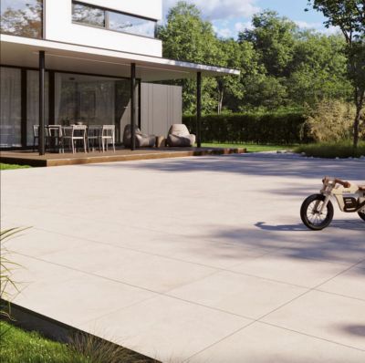 60x60 Lot 2 Dalles ép. 20mm Betonico Beige Clair R11 (Paquet de 0,72 m2) - Allocarrelage