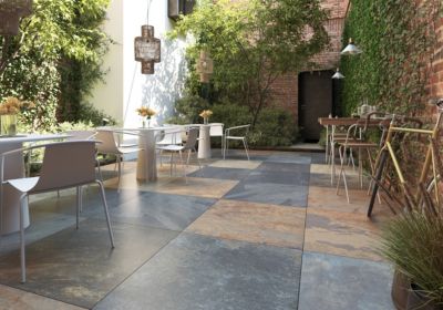 60x60 Lot 2 Dalles ép. 20mm Effet Pierre de Bali Rusty R11 - Paquet de 0,72 m2 - Allocarrelage